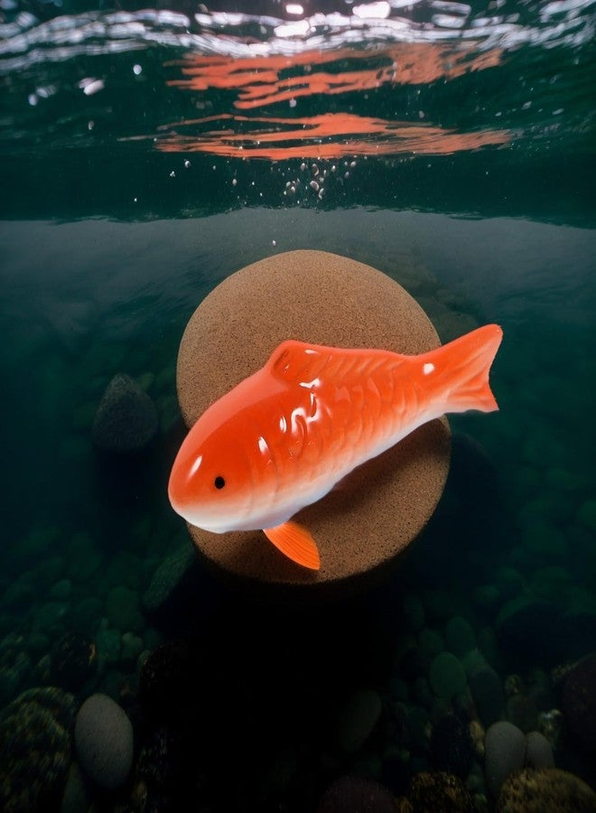 Wionin Lifelike Floating Fish Decor - Realistic Ceramic Koi & Goldfish for Aquarium, Pond, Tabletop - Set of 2 Vibrant Hand-Painted Mini Fake Fish for Office Desk, Garden Pots - Image 5